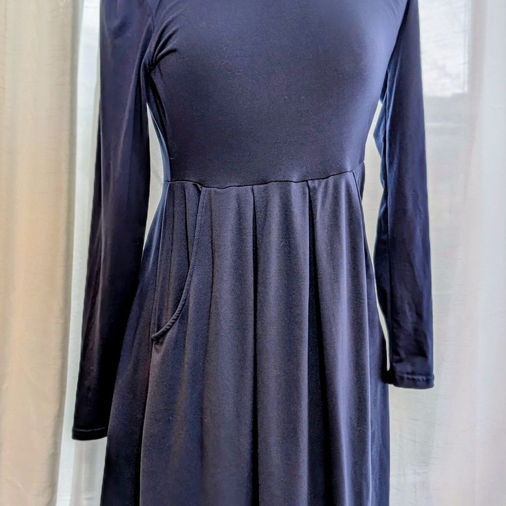 Long Sleeve Navy Dress - WITH LISS!
